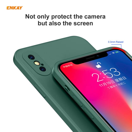 ENKAY ENK-PC072 Hat-Prince Liquid Silicone Straight Edge Shockproof Protective Case For iPhone XS Max(Light Green)-garmade.com