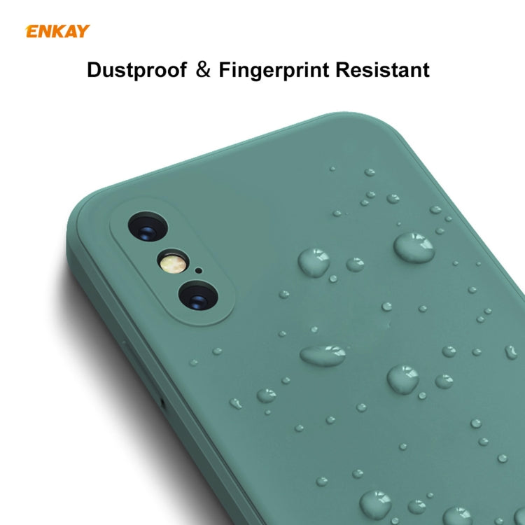 ENKAY ENK-PC072 Hat-Prince Liquid Silicone Straight Edge Shockproof Protective Case For iPhone XS Max(White)-garmade.com