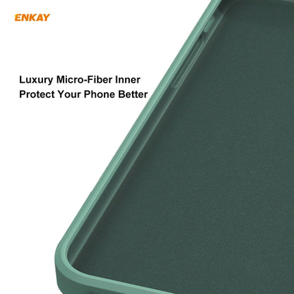 Hat-Prince ENKAY ENK-PC0712 Liquid Silicone Straight Edge Shockproof Protective Case + 0.26mm 9H 2.5D Full Glue Full Screen Tempered Glass Film For iPhone XS / X(Dark Green)-garmade.com
