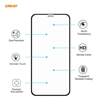 Hat-Prince ENKAY ENK-PC0712 Liquid Silicone Straight Edge Shockproof Protective Case + 0.26mm 9H 2.5D Full Glue Full Screen Tempered Glass Film For iPhone XS / X(Black)-garmade.com