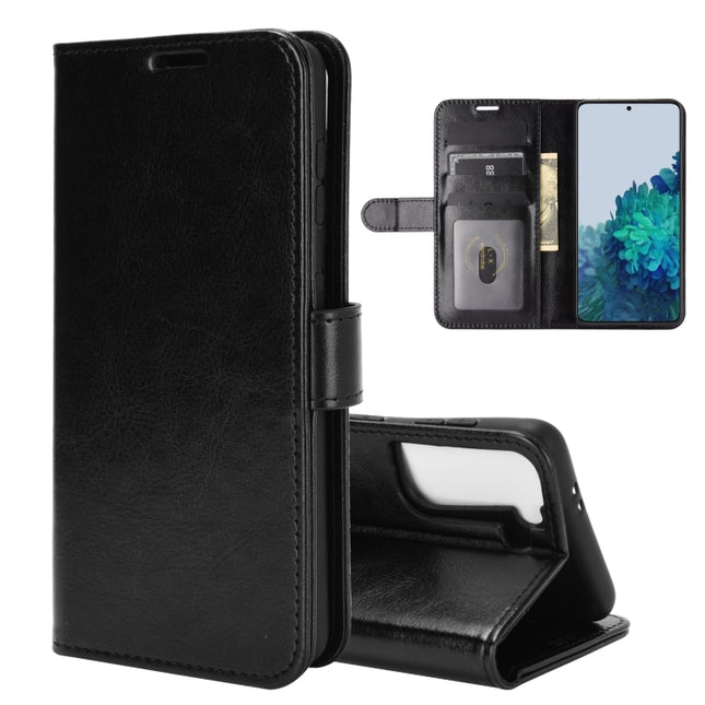 For Samsung Galaxy S21 5G R64 Texture Single Horizontal Flip Protective Case with Holder & Card Slots & Wallet& Photo Frame(Black)-garmade.com