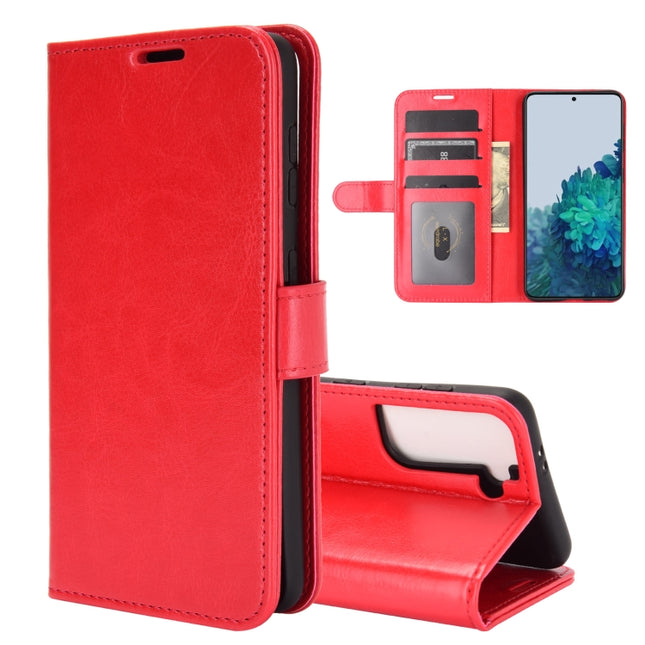 For Samsung Galaxy S21 5G R64 Texture Single Horizontal Flip Protective Case with Holder & Card Slots & Wallet& Photo Frame(Red)-garmade.com