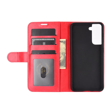 For Samsung Galaxy S21 5G R64 Texture Single Horizontal Flip Protective Case with Holder & Card Slots & Wallet& Photo Frame(Red)-garmade.com