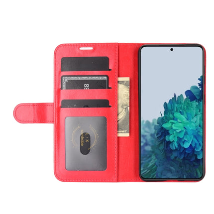 For Samsung Galaxy S21 5G R64 Texture Single Horizontal Flip Protective Case with Holder & Card Slots & Wallet& Photo Frame(Red)-garmade.com