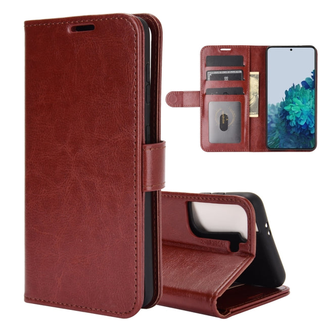For Samsung Galaxy S21 5G R64 Texture Single Horizontal Flip Protective Case with Holder & Card Slots & Wallet& Photo Frame(Brown)-garmade.com