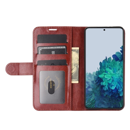 For Samsung Galaxy S21 5G R64 Texture Single Horizontal Flip Protective Case with Holder & Card Slots & Wallet& Photo Frame(Brown)-garmade.com