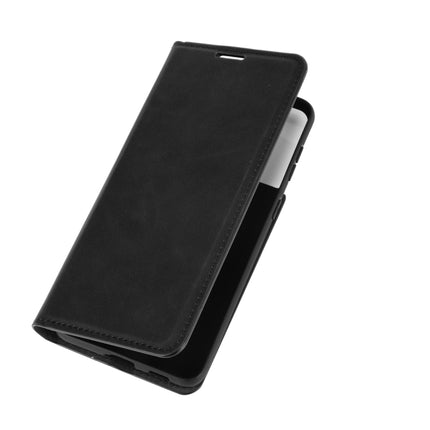 For Samsung Galaxy S21 5G Retro-skin Business Magnetic Suction Leather Case with Holder & Card Slots & Wallet(Black)-garmade.com