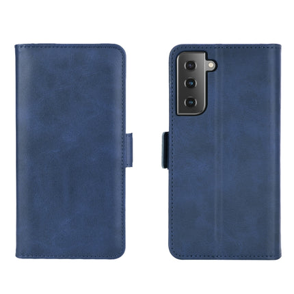 For Samsung Galaxy S21 5G Dual-side Magnetic Buckle Horizontal Flip Leather Case with Holder & Card Slots & Wallet(Dark Blue)-garmade.com