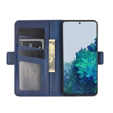 For Samsung Galaxy S21 5G Dual-side Magnetic Buckle Horizontal Flip Leather Case with Holder & Card Slots & Wallet(Dark Blue)-garmade.com