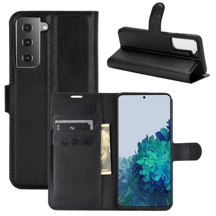 For Samsung Galaxy S21 5G Litchi Texture Horizontal Flip Protective Case with Holder & Card Slots & Wallet(Black)-garmade.com