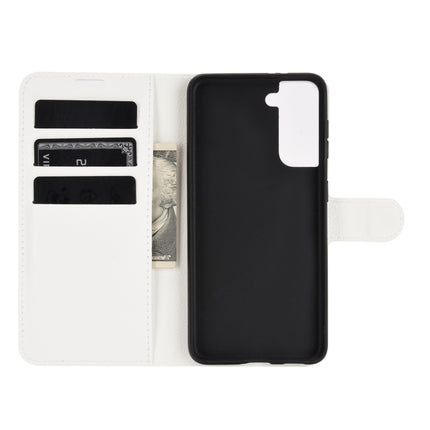 For Samsung Galaxy S21 5G Litchi Texture Horizontal Flip Protective Case with Holder & Card Slots & Wallet(White)-garmade.com