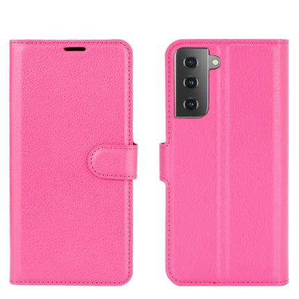 For Samsung Galaxy S21 5G Litchi Texture Horizontal Flip Protective Case with Holder & Card Slots & Wallet(Rose red)-garmade.com
