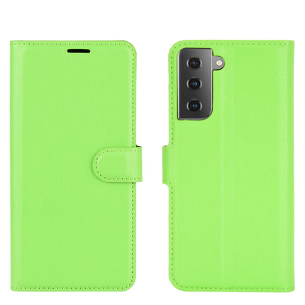 For Samsung Galaxy S21 5G Litchi Texture Horizontal Flip Protective Case with Holder & Card Slots & Wallet(Green)-garmade.com