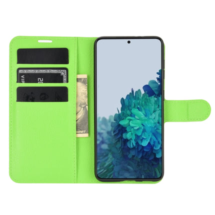 For Samsung Galaxy S21 5G Litchi Texture Horizontal Flip Protective Case with Holder & Card Slots & Wallet(Green)-garmade.com