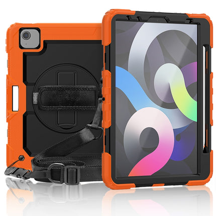 For iPad Air 2022 / 2020 10.9 Shockproof Black Silica Gel + Colorful PC Protective Case(Orange)-garmade.com