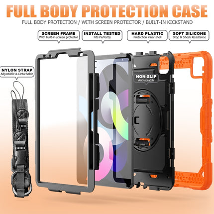 For iPad Air 2022 / 2020 10.9 Shockproof Black Silica Gel + Colorful PC Protective Case(Orange)-garmade.com