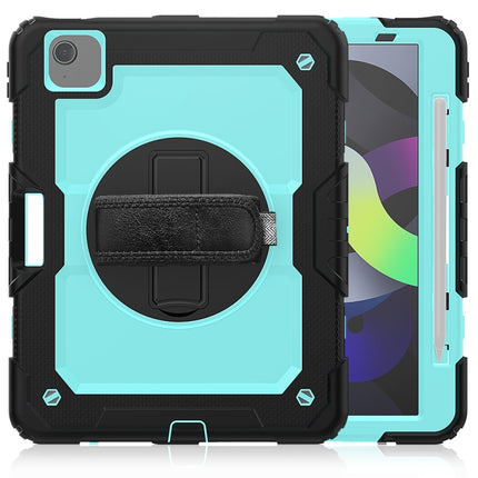 For iPad Air 2022 / 2020 10.9 Shockproof Black Silica Gel + Colorful PC Protective Case(Black+Light Blue)(Black+Light Blue)-garmade.com