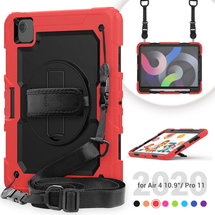 For iPad Air 2022 / 2020 10.9 Shockproof Black Silica Gel + Colorful PC Protective Case(Red)-garmade.com