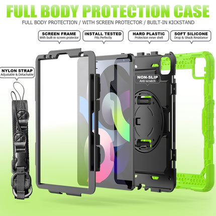 For iPad Air 2022 / 2020 10.9 Shockproof Black Silica Gel + Colorful PC Protective Case(Green)-garmade.com