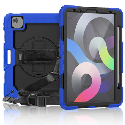 For iPad Air 2022 / 2020 10.9 Shockproof Black Silica Gel + Colorful PC Protective Case(Blue)-garmade.com