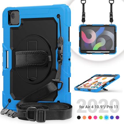 For iPad Air 2022 / 2020 10.9 Shockproof Black Silica Gel + Colorful PC Protective Case(Light Blue)-garmade.com