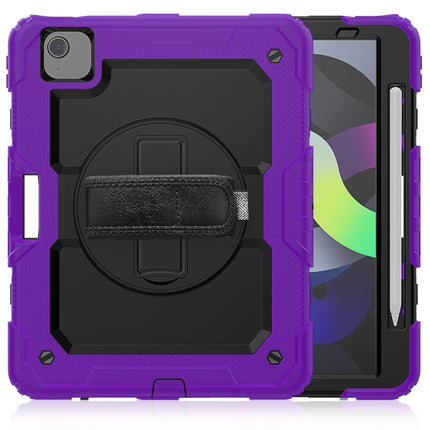 For iPad Air 2022 / 2020 10.9 Shockproof Black Silica Gel + Colorful PC Protective Case(Purple)-garmade.com