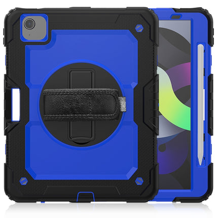 For iPad Air 2022 / 2020 10.9 Shockproof Black Silica Gel + Colorful PC Protective Case(Dark Blue)-garmade.com