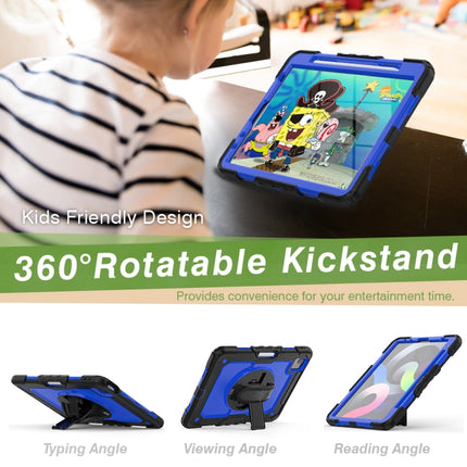 For iPad Air 2022 / 2020 10.9 Shockproof Black Silica Gel + Colorful PC Protective Case(Dark Blue)-garmade.com