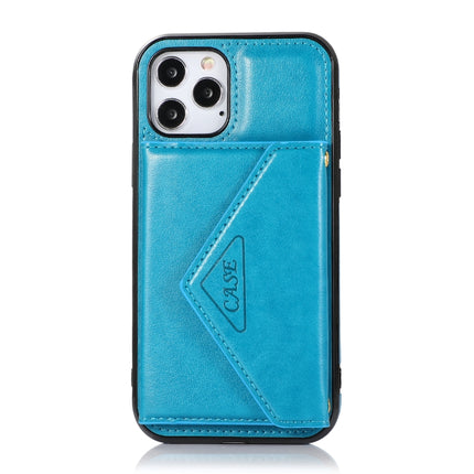Multi-functional Cross-body Card Bag TPU+PU Back Cover Case with Holder & Card Slot & Wallet (Blue)-garmade.com