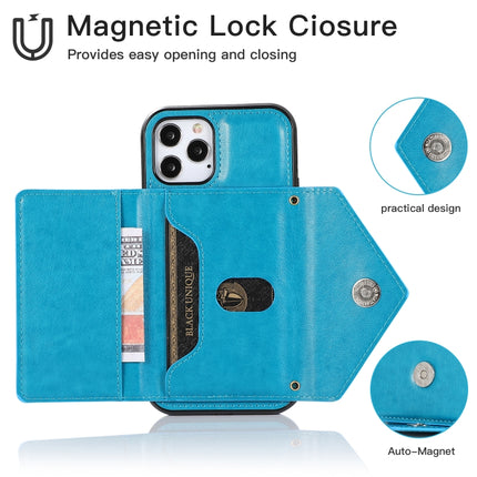 Multi-functional Cross-body Card Bag TPU+PU Back Cover Case with Holder & Card Slot & Wallet (Blue)-garmade.com