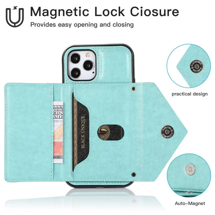 Multi-functional Cross-body Card Bag TPU+PU Back Cover Case with Holder & Card Slot & Wallet (Green)-garmade.com