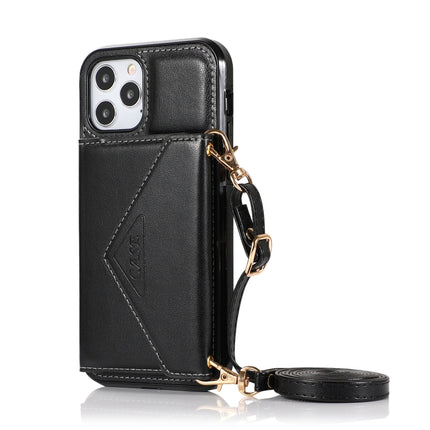 Multi-functional Cross-body Card Bag TPU+PU Back Cover Case with Holder & Card Slot & Wallet (Black)-garmade.com