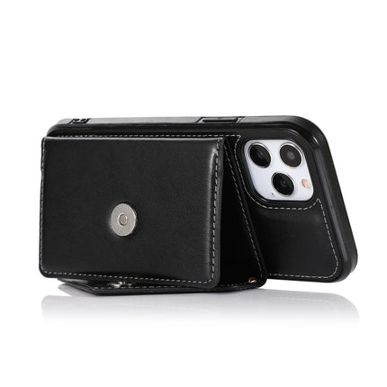 Multi-functional Cross-body Card Bag TPU+PU Back Cover Case with Holder & Card Slot & Wallet (Black)-garmade.com