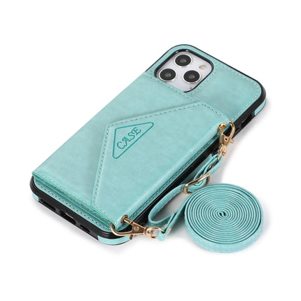 Multi-functional Cross-body Card Bag TPU+PU Back Cover Case with Holder & Card Slot & Wallet For iPhone 12 / 12 Pro(Green)-garmade.com