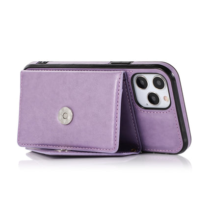 Multi-functional Cross-body Card Bag TPU+PU Back Cover Case with Holder & Card Slot & Wallet For iPhone 12 / 12 Pro(Purple)-garmade.com