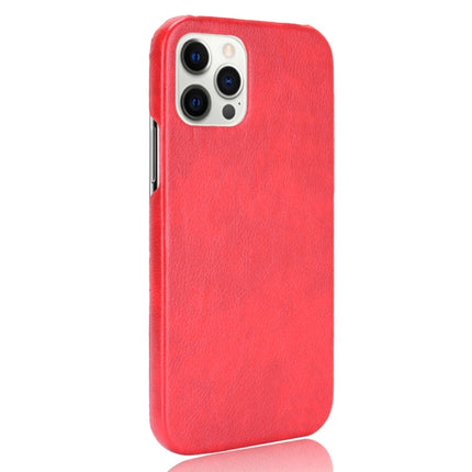 For iPhone 12 / 12 Pro Shockproof Litchi Texture PC + PU Case(Red)-garmade.com