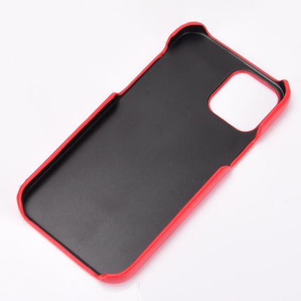 For iPhone 12 / 12 Pro Shockproof Litchi Texture PC + PU Case(Red)-garmade.com