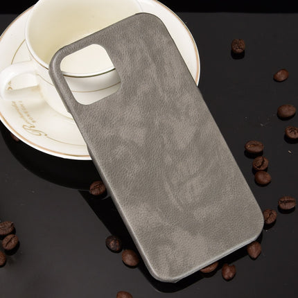 For iPhone 12 / 12 Pro Shockproof Litchi Texture PC + PU Case(Grey)-garmade.com