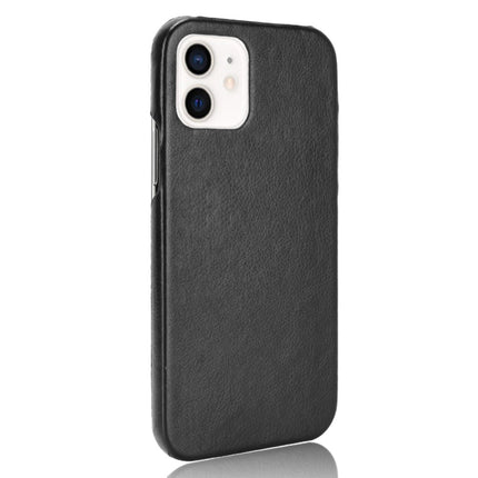 For iPhone 12 mini Shockproof Litchi Texture PC + PU Case(Black)-garmade.com