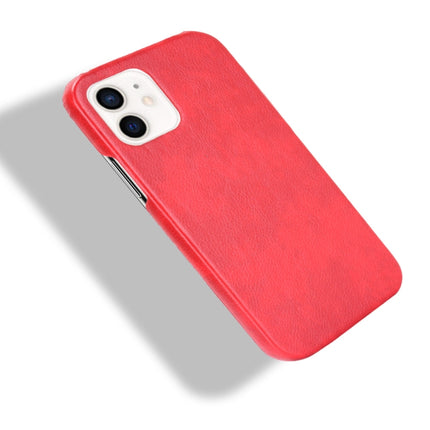 For iPhone 12 mini Shockproof Litchi Texture PC + PU Case(Red)-garmade.com