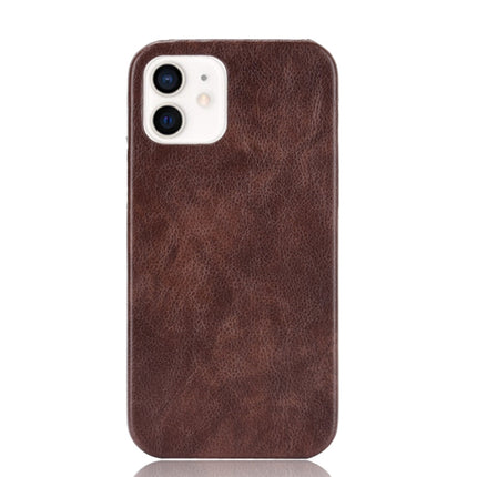 For iPhone 12 mini Shockproof Litchi Texture PC + PU Case(Brown)-garmade.com
