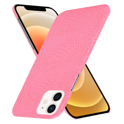 For iPhone 12 mini Shockproof Crocodile Texture PC + PU Case(Pink)-garmade.com