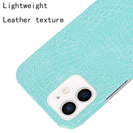For iPhone 12 mini Shockproof Crocodile Texture PC + PU Case(Light Green)-garmade.com