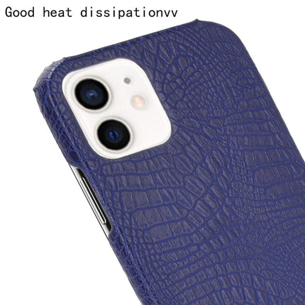 For iPhone 12 mini Shockproof Crocodile Texture PC + PU Case(Blue)-garmade.com