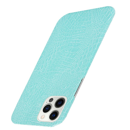 For iPhone 12 / 12 Pro Shockproof Crocodile Texture PC + PU Case(Light Green)-garmade.com