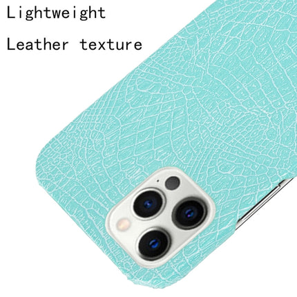 For iPhone 12 / 12 Pro Shockproof Crocodile Texture PC + PU Case(Light Green)-garmade.com