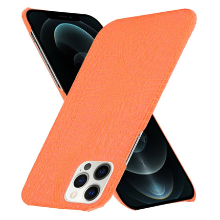 For iPhone 12 / 12 Pro Shockproof Crocodile Texture PC + PU Case(Orange)-garmade.com