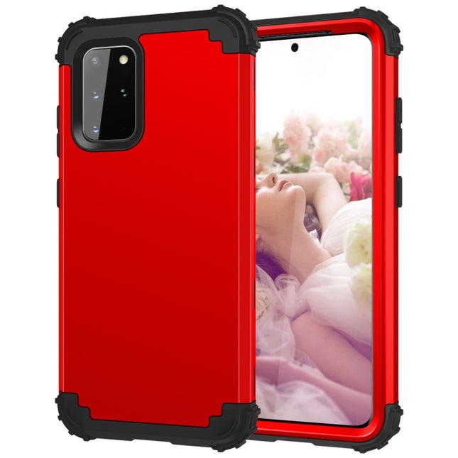For Samsung Galaxy Note20 PC + Silicone Three-piece Shockproof Protection Case(Red)-garmade.com