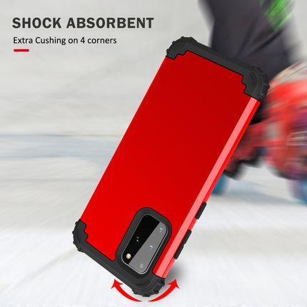 For Samsung Galaxy Note20 PC + Silicone Three-piece Shockproof Protection Case(Red)-garmade.com