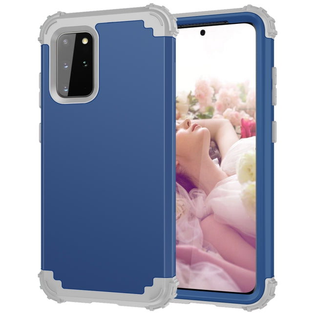 For Samsung Galaxy Note20 PC + Silicone Three-piece Shockproof Protection Case(Blue)-garmade.com